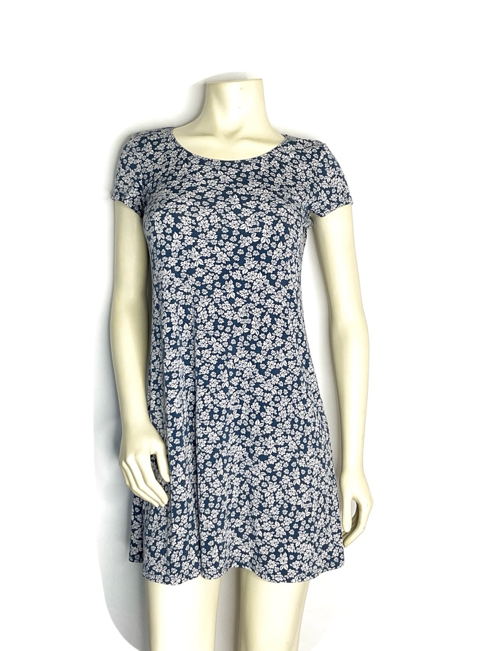 MSK Navy and White Floral Short Sleeve Dress Size PS